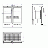 Arrière bar réfrigérée noir 2 portes l900 7527.0035 COMBISTEEL_1