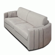 Canapé convertible express Capri - Couchage 120x197 cm - Matelas 16 cm - Velours gris clair - Accoudoirs stylisés_1