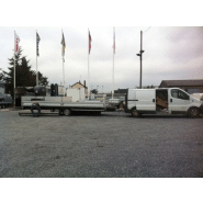 Remorque plateau Humbaur HN 256225 GR - 2 essieux, roues surbaissées, ridelles alu, 6220x2470 mm_1