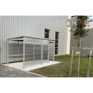 Abris fumeurs sur mesure - Toit plat pente arrière 5% - Série AB avec options et dimensions personnalisables_1