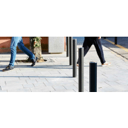 Borne DECA - H206 - acier zingué avec partie supérieure en inox - thermolaquage polyester noir forge_1