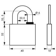Cadenas à clé Reverso 40 mm - 4 clés réversibles - Corps laiton monobloc - Marque Thirard_1