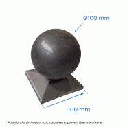 Chapeau 100 x 100mm avec sphère Ø100mm_1