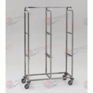 Échelle inox double pour conteneurs 40L côte à côte - Dimensions 975 x 410 x 1710mm - ECH006_1