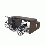 Table de pique-nique ARCHE - accessible PMR - plastique-composite - 180 x 162 x 73 cm - livrée montée - lattes renforcées_1
