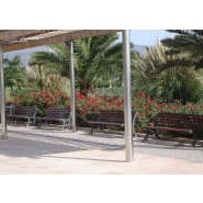 Chaise Roda UM320S - Piètement en fonte ductile avec traitement anticorrosion Ferrus - Lattes en bois tropical_1