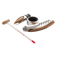 Set à vin - 4 accessoires dans une boîte en bois de bambou - Couleur marron - 475 gr_1