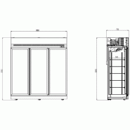 Combisteel - vitrine réfrigérée positive 3 portes vitrées avec canopy_1