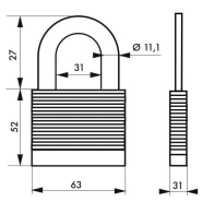Cadenas à clé Protector 63 mm - acier au molybdène - haute résistance - garantie 10 ans - marque Thirard_1
