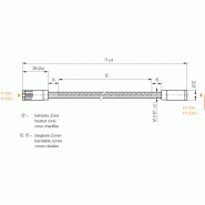 Élément chauffant tubulaire étanche – haute température – carré H11381/A1xB1xL1_1