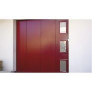 Porte de garage latérale - Eveno - Refoulement droit ou à 90° avec portillon intégré et design contemporain_1