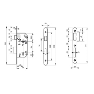 Serrure encastrable Monomax NF - Têtière acier nickelé pour porte intérieure - Réversible 2 tours_1