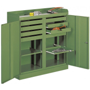 Armoire d'atelier basse - 2 modèles disponibles avec tiroirs, étagères coulissantes et plan de travail_1