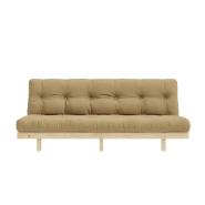 Banquette convertible futon Lean Pin - Coloris beige blé - Couchage 130 x 190 cm - Structure pin massif_1