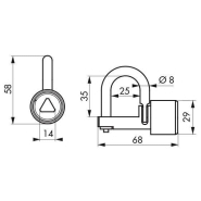 Cadenas d'artillerie - Talon droit - Anse laiton - Triangle 14 mm - Réf. 00011396 - Marque Thirard_1