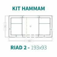 KIT CABINE HAMMAM À CARRELER RIAD 2 - 193X93 - 2 PLACES_1