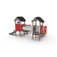 Structure ludique pour enfants incluant une zone de sécurité de 30 m²