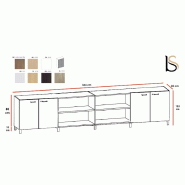 Grande armoire de bureau blanche - Quadrifoglio - Blanc pastel