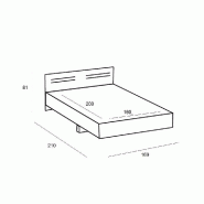 Lit design IDAHO 160 x 200 cm - Chêne silver vieilli et rechampis graphite_1