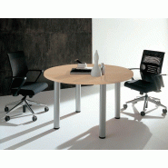 Table de réunion ronde avec 4 pieds - Idea - Quadrifoglio - Argent Ral 9006, 100, Blanc_1