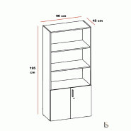 Armoire haute mixte à portes battantes Luxury - Ofitres - Cachemire_1