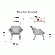 Fauteuil d'accueil confortable Tilos - Mobel linea - Cerise_1