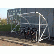 Abri vélo semi-ouvert demi-lune BSC1 - structure en acier - bardage en polycarbonate - capacité pour 10 vélos - râtelier inclus_1