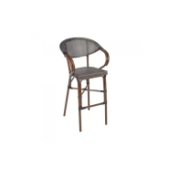 Fauteuil haut en aluminium MODENE - Stamp - design wood ou black, assise et dossier textylène_1