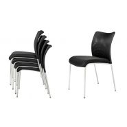 Sièges visiteur empilables Iris - structure tubulaire en acier laqué - assise tissu sur mousse HR 45kg/m3 - dossier en maille tendue_1