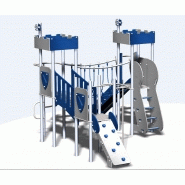 Structure de jeux combinées - 3 tours gamme Châteaufort CH31201I - Créa Équipements_1