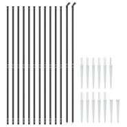Vidaxl clôture en treillis métallique et ancrage anthracite 2x25 m 154254_1
