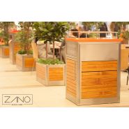 03.068.Sn - Poubelle publique Salver - Zano - 60 kg - avec repose-plateaux et système de vidage facile_1