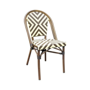 Chaise empilable en aluminium rotin - VENITIA GRAPHIC III - Stamp - design singulier pour usage extérieur_1