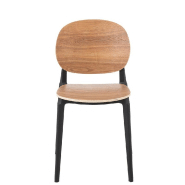 Chaise de cuisine SHINY - Vernis/Naturel - Polypropylène robuste et légère, compatible extérieur_1