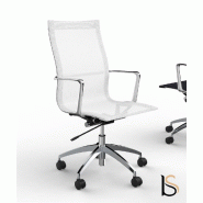 Fauteuil de direction Evole en résille - Mobel Linea - Blanc_1