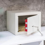 Hi coffre-fort d'hôtel avec 2 clés 23x17x17 cm acier blanc 445615_1