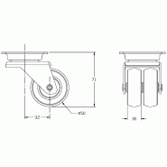 Roulette double 50mm 2