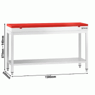Table inox de découpe avec plan rouge - Profondeur 600 mm | Ggm - 1500_1