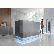 Banque d'accueil ligna en verre laque, design_1