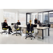 Bureau open space moderne avec surfaces coulissantes et trappes rabattables - Teknion - Interpret_1