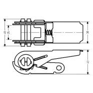 Tendeur à cliquet - Tendex T1201 - acier zingué bichromaté - pour sangles 25 mm - résistance 700 kg_1