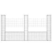 Vidaxl panier de gabion en forme de u avec 3 poteaux fer 260x20x150 cm 151283_1