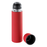 Thermos en acier inoxydable - finition caoutchoutée - 500 ml - couleur rouge_1