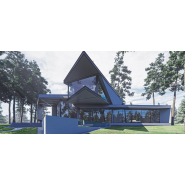 Maison préfabriquée à deux étages en acier - 340 m2 - 6 chambres ou 5 chambres et un bureau - ISK356_1