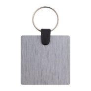 Porte-clés publicitaires - carré en aluminium brossé avec impression couleur LED UV_1