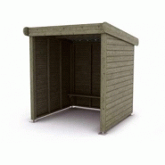 Abri bus Ardèche - structure en bois avec bardage et banquette - dimensions 380 cm x 200 cm_1