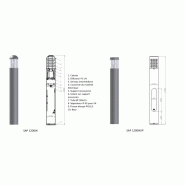 Borne lumineuse d'éclairage public - SAP 1200/P - HID, halogène, fluorescente - 23-70W - aluminium anodisé - 1,2m_1