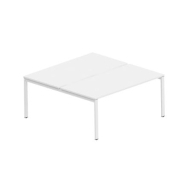 Bureau open space SQart pour 2 personnes - Plateau mélaminé 25 mm - Piétement métal blanc ou noir - Kollori_1