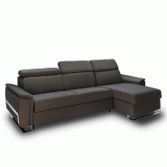 Canapé d'angle Réaumur convertible express 140 cm - matelas 16 cm - pieds luge - tweed gris graphite - design contemporain_1