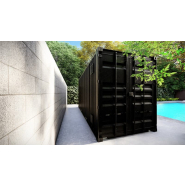 Container pool house avec baie vitrée coulissante et local fermé - H 2,60 m x L 6,06 m x l 2,44 m - 20 pieds_1